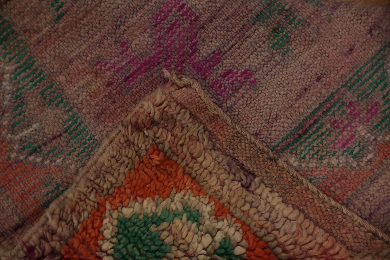 Elegant Moroccan Area Rug 5x9 with Natural Earth Tones and Pink