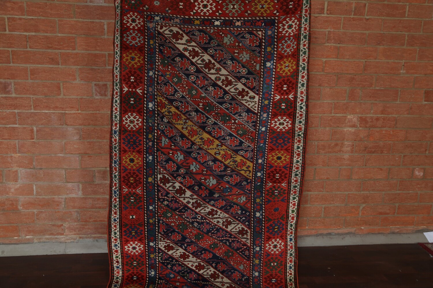 Antique Vegetable Dye Kazak Oriental Area Rug 4x8