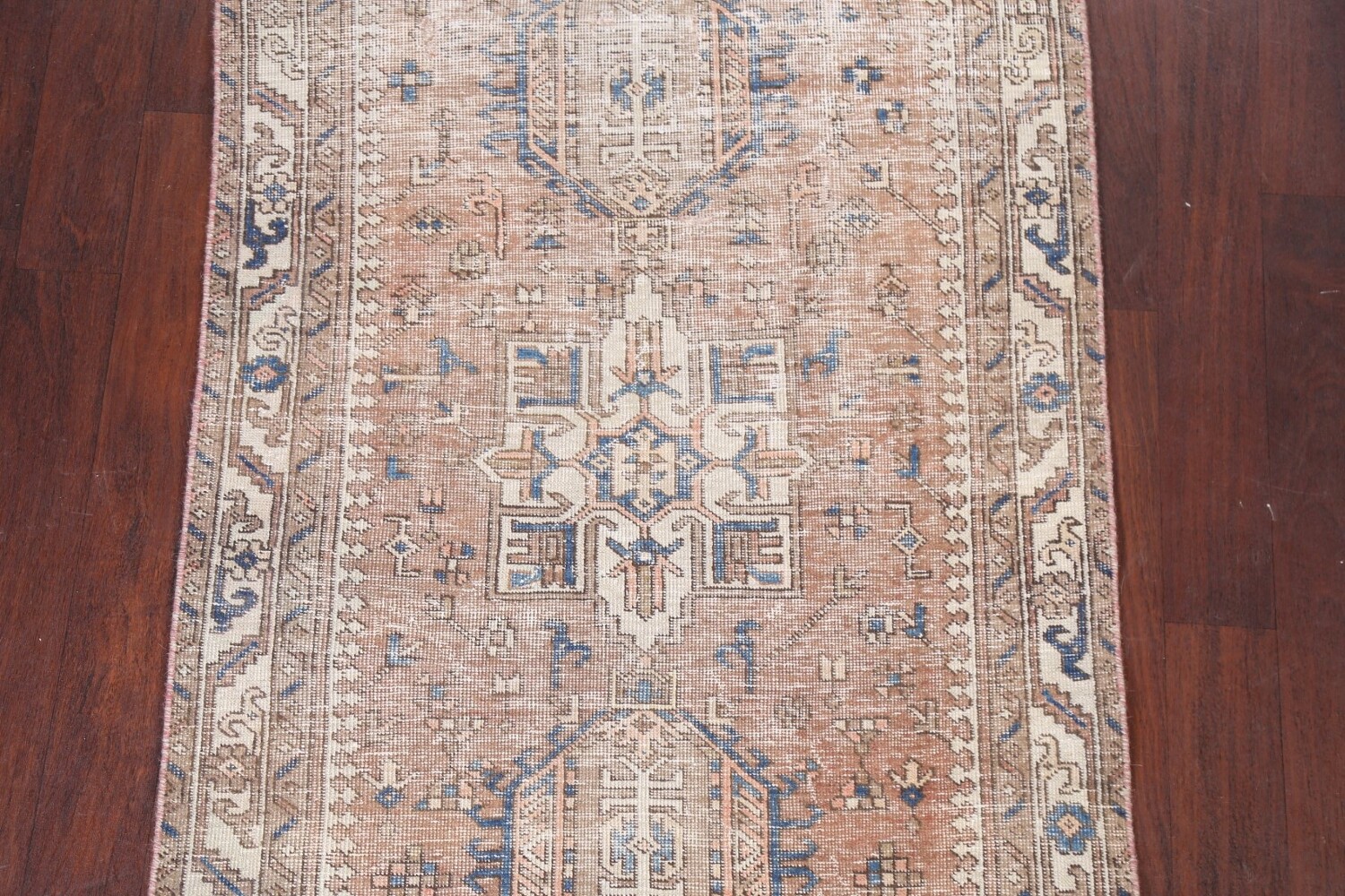 Antique Distressed Heriz Persian Area Rug 4x6