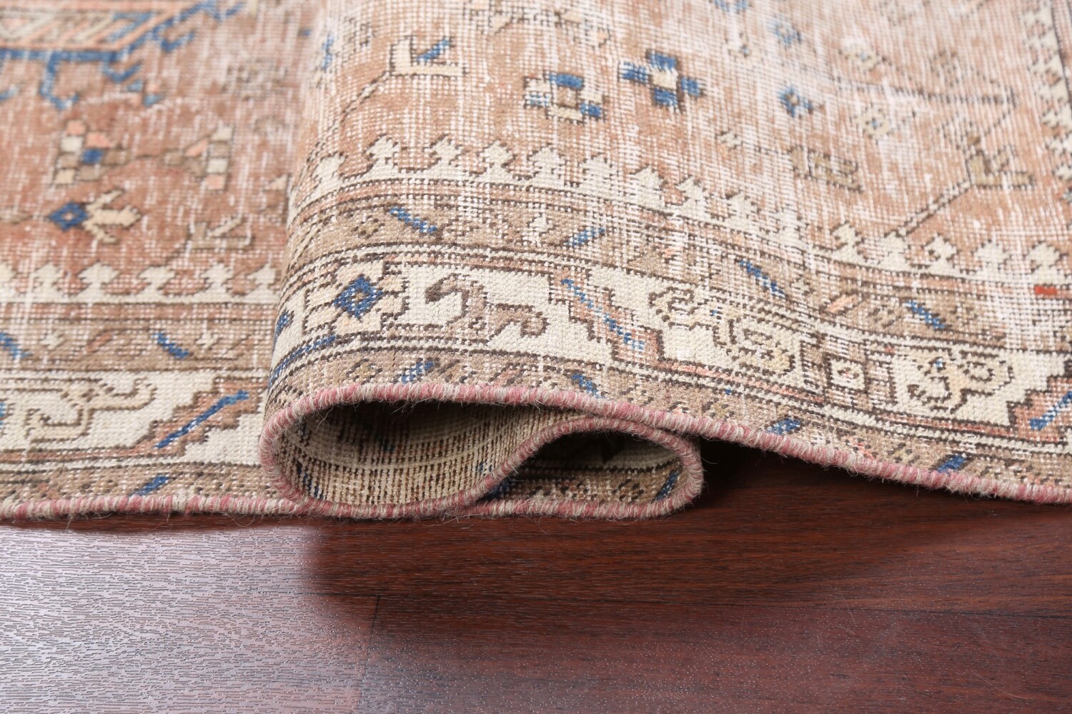 Antique Distressed Heriz Persian Area Rug 4x6