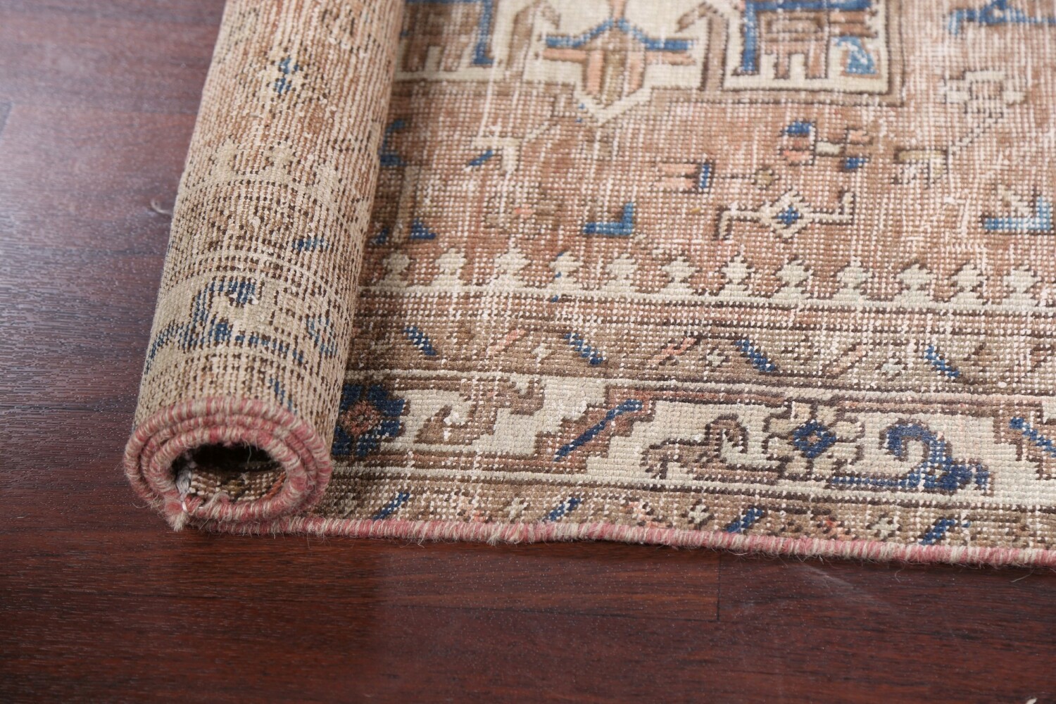 Antique Distressed Heriz Persian Area Rug 4x6