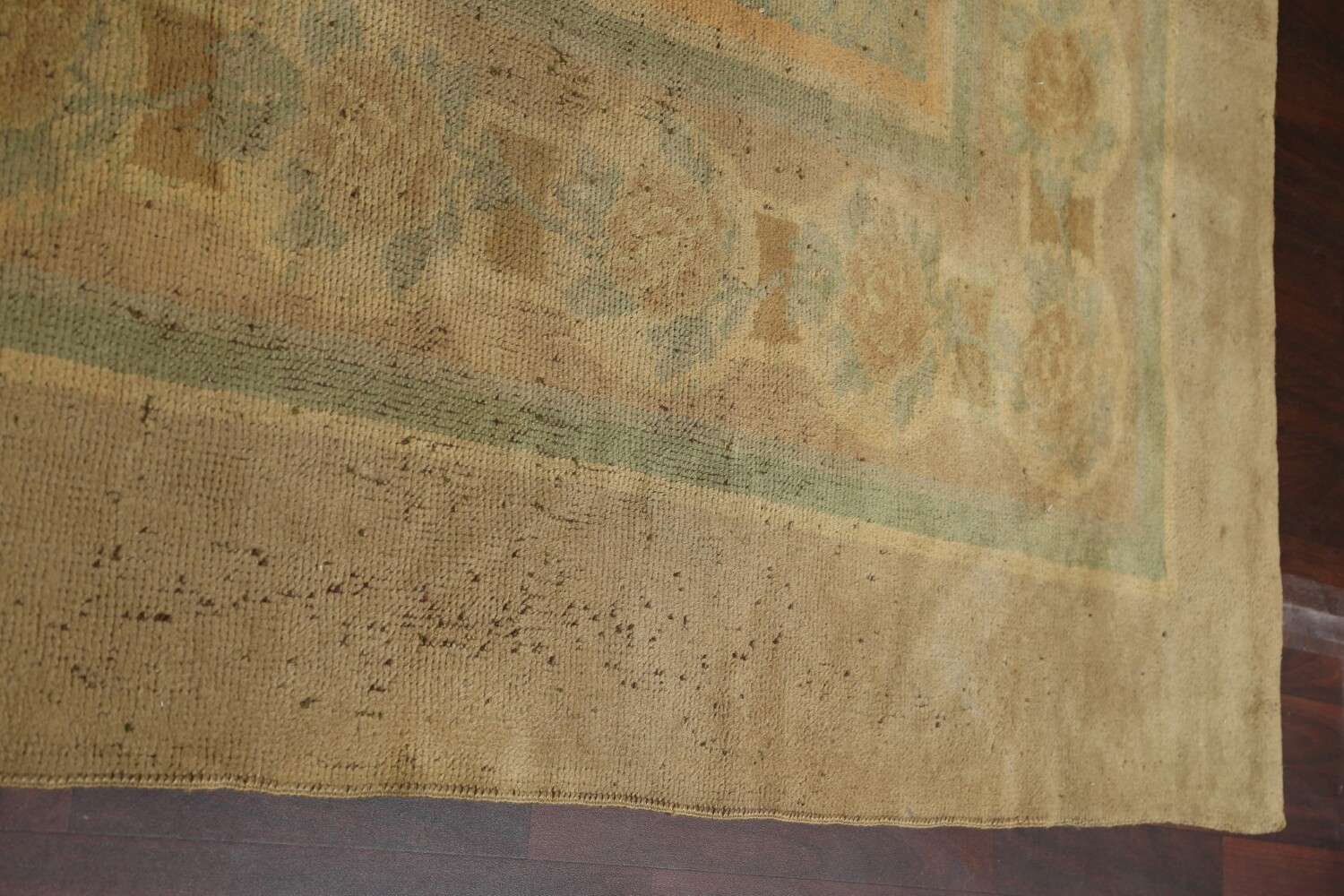 Antique Vegetable Dye Oushak Turkish Rug 12x19