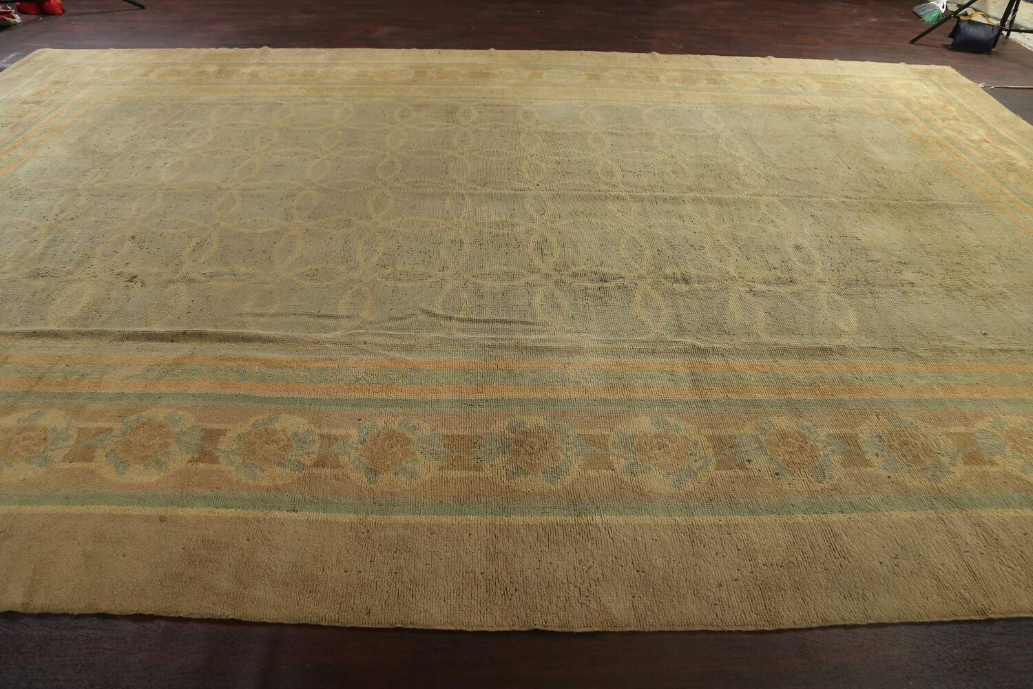 Antique Vegetable Dye Oushak Turkish Rug 12x19