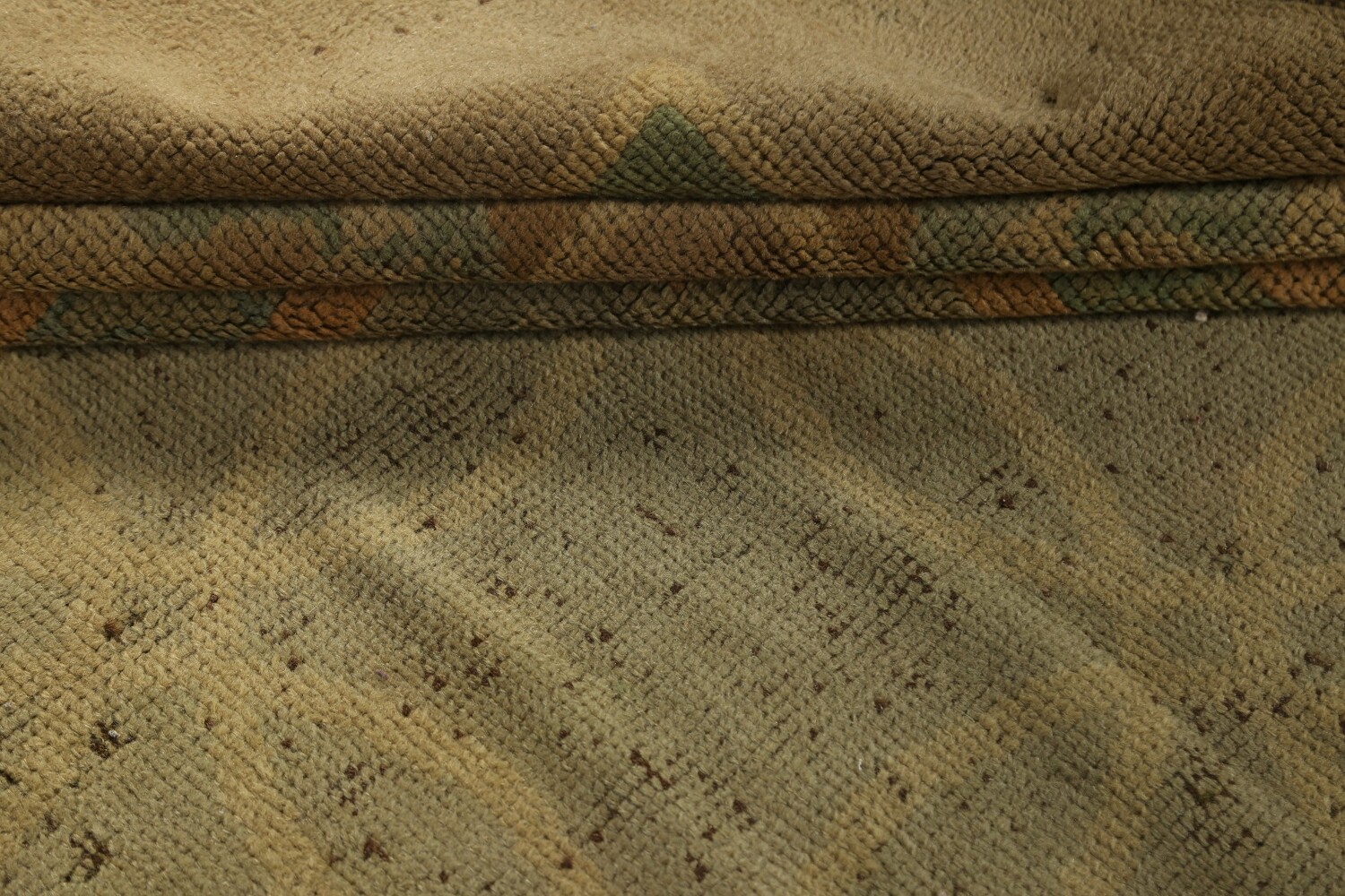 Antique Vegetable Dye Oushak Turkish Rug 12x19