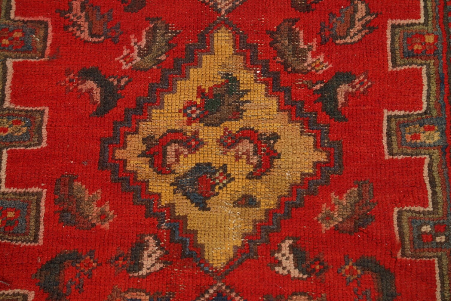 Antique Vegetable Dye Heriz Bakhshayesh Runner Rug 3x14
