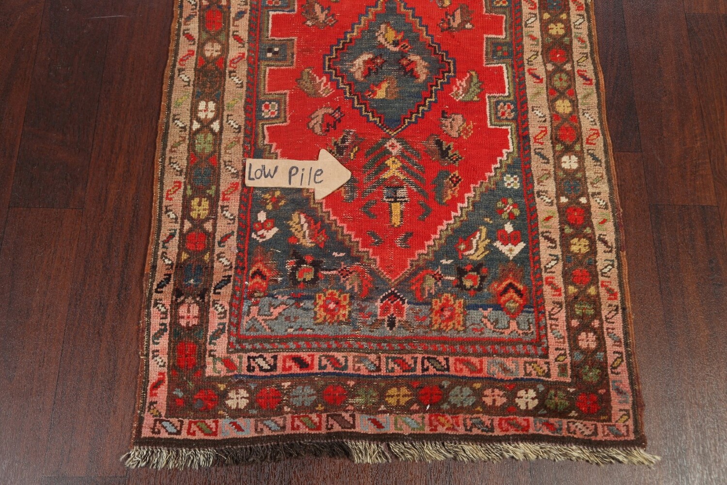 Antique Vegetable Dye Heriz Bakhshayesh Runner Rug 3x14