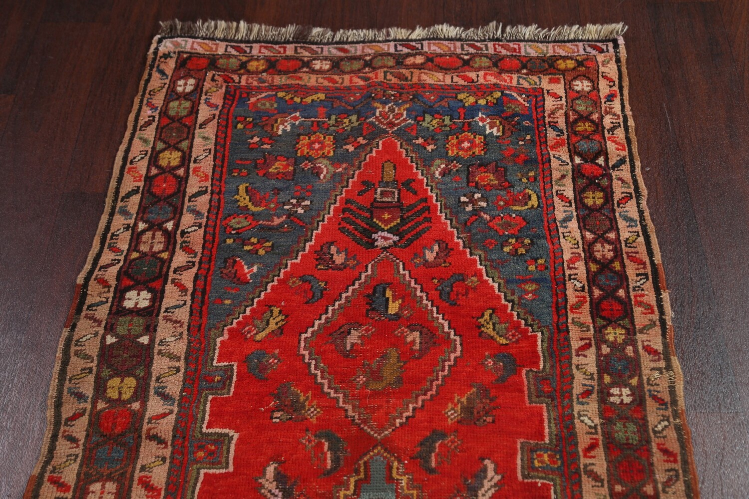 Antique Vegetable Dye Heriz Bakhshayesh Runner Rug 3x14