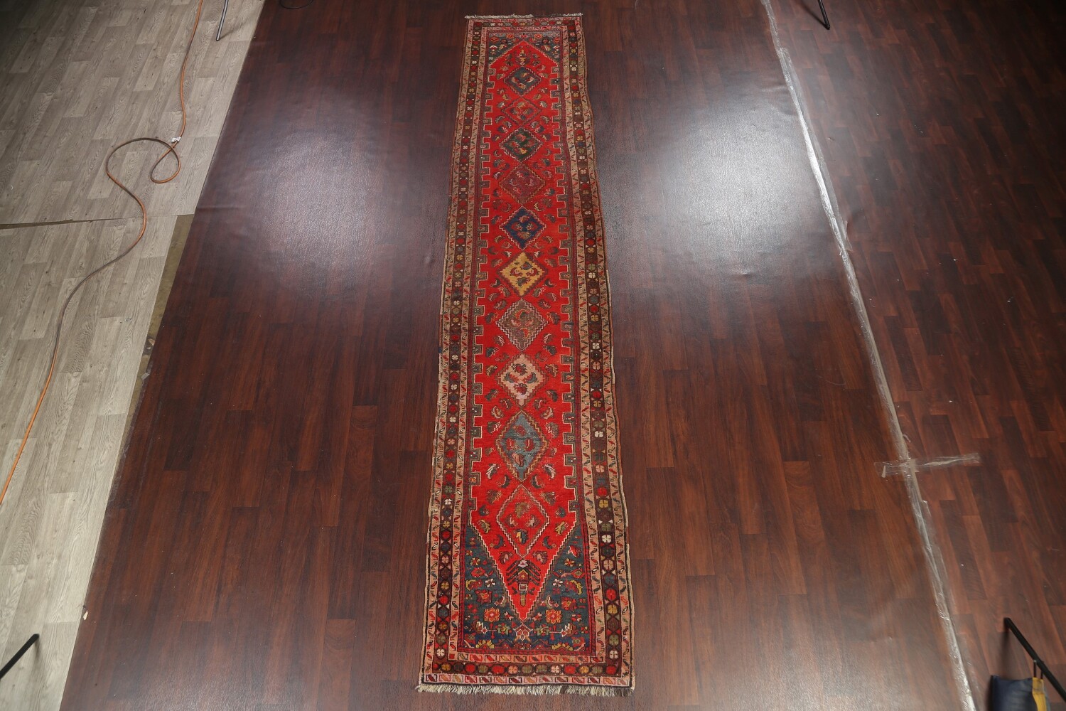 Antique Vegetable Dye Heriz Bakhshayesh Runner Rug 3x14