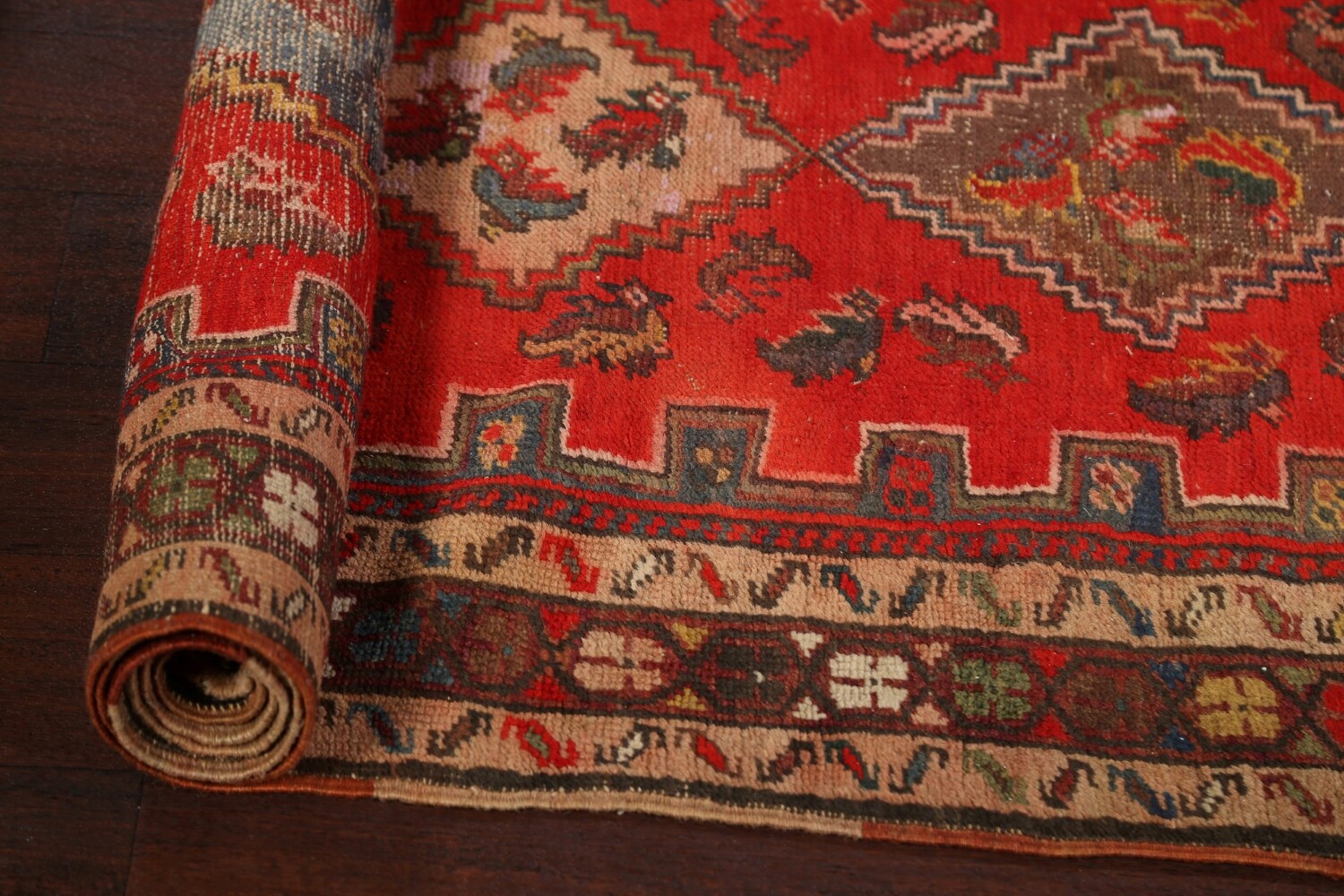 Antique Vegetable Dye Heriz Bakhshayesh Runner Rug 3x14