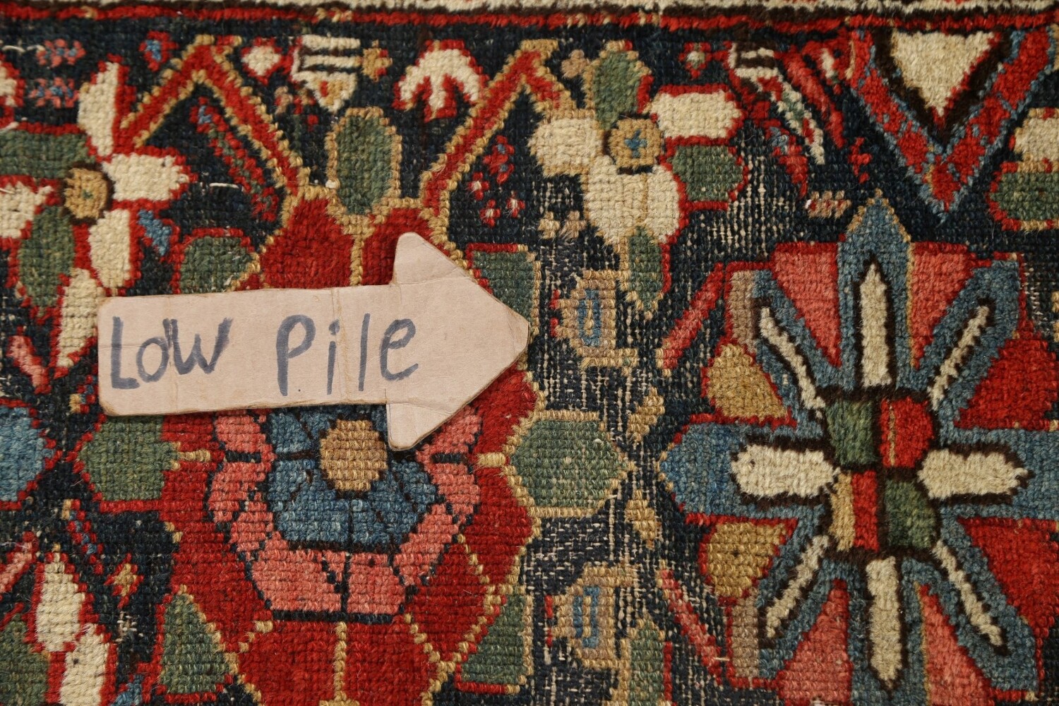 Antique Vegetable Dye Heriz Bakhshayesh Persian Rug 3x14