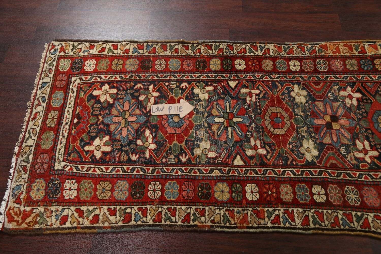 Antique Vegetable Dye Heriz Bakhshayesh Persian Rug 3x14