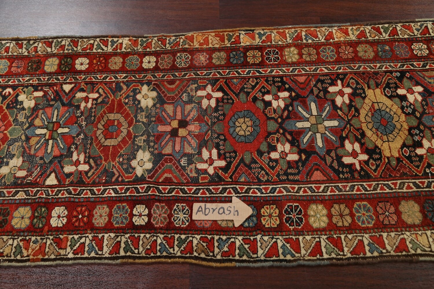 Antique Vegetable Dye Heriz Bakhshayesh Persian Rug 3x14