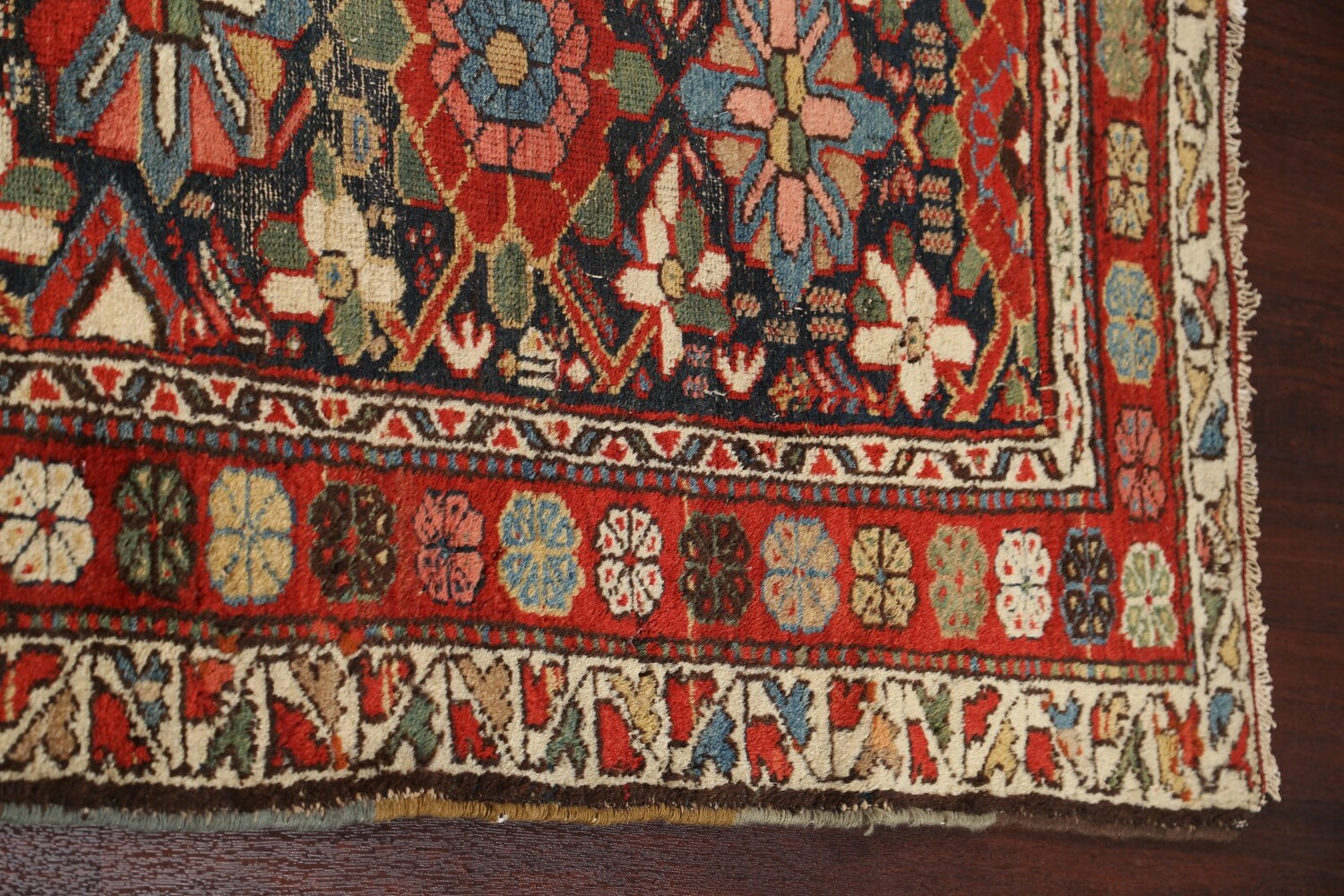 Antique Vegetable Dye Heriz Bakhshayesh Persian Rug 3x14