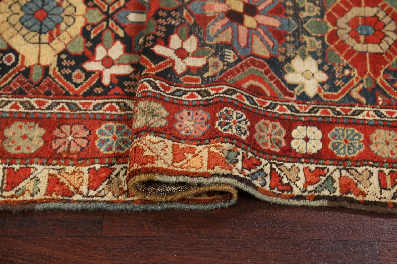 Antique Vegetable Dye Heriz Bakhshayesh Persian Rug 3x14