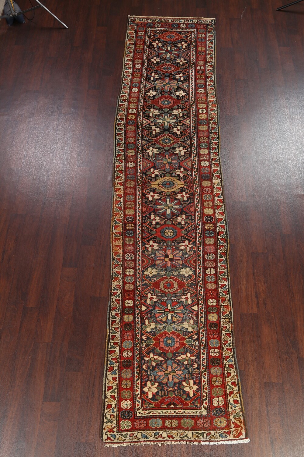Antique Vegetable Dye Heriz Bakhshayesh Persian Rug 3x14