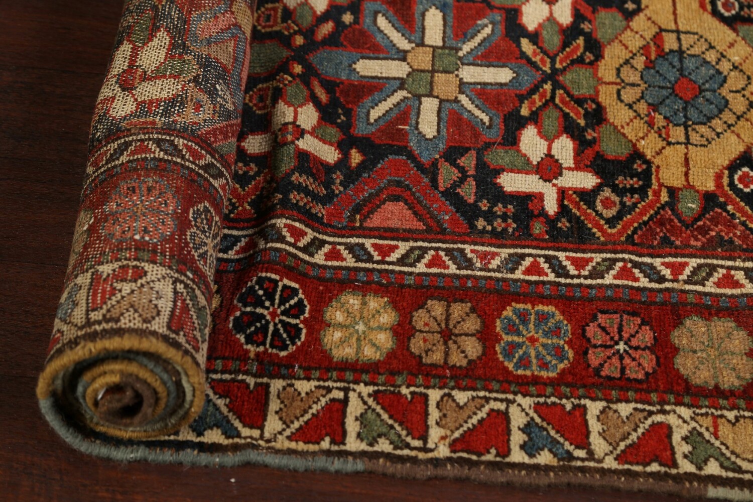 Antique Vegetable Dye Heriz Bakhshayesh Persian Rug 3x14