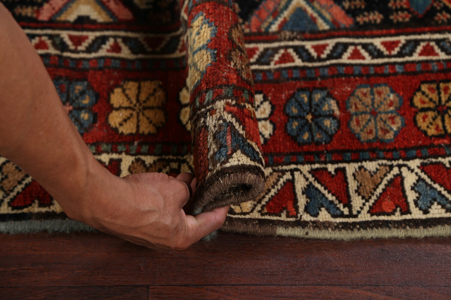 Antique Vegetable Dye Heriz Bakhshayesh Persian Rug 3x14