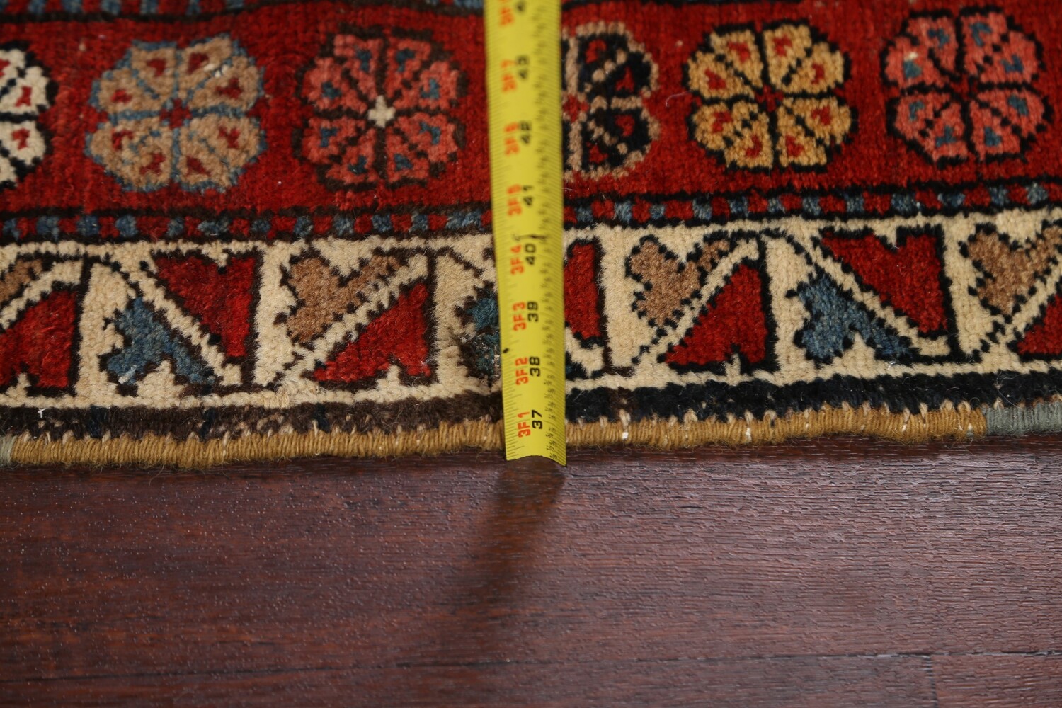 Antique Vegetable Dye Heriz Bakhshayesh Persian Rug 3x14