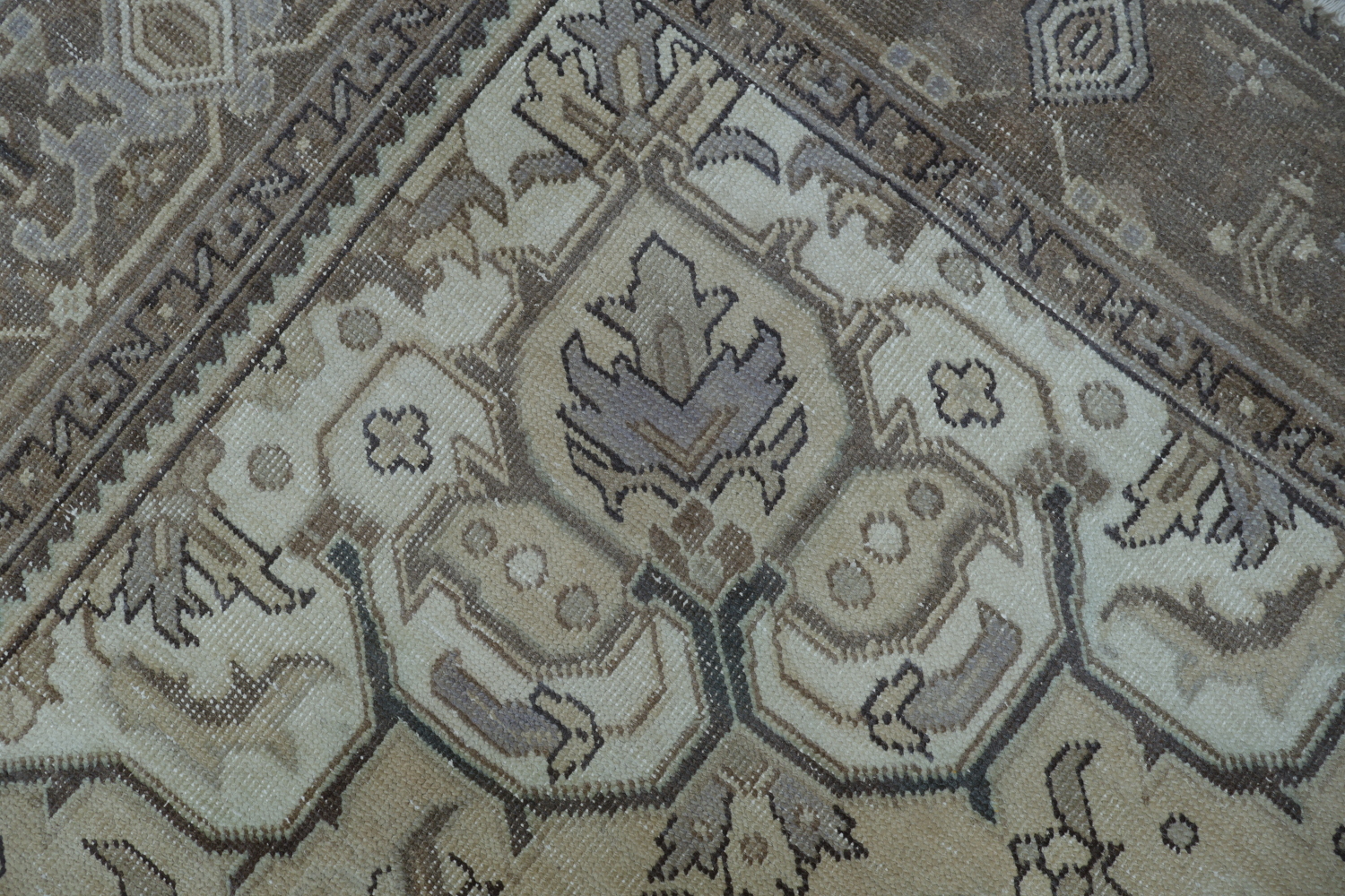 Vintage Geometric Muted Heriz Persian Area Rug 8x11