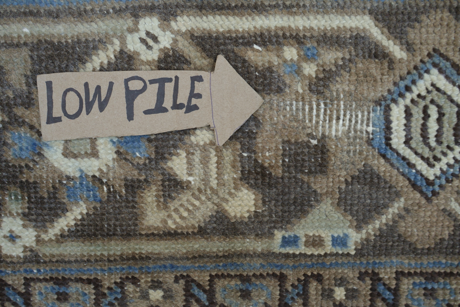 Vintage Geometric Muted Heriz Persian Area Rug 8x11
