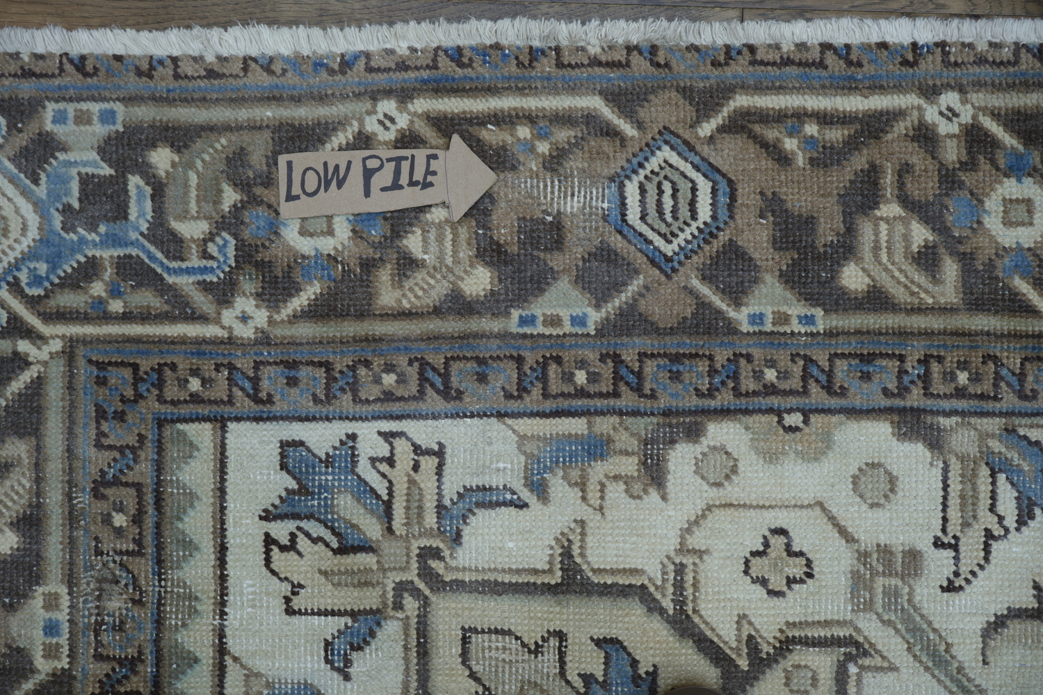 Vintage Geometric Muted Heriz Persian Area Rug 8x11