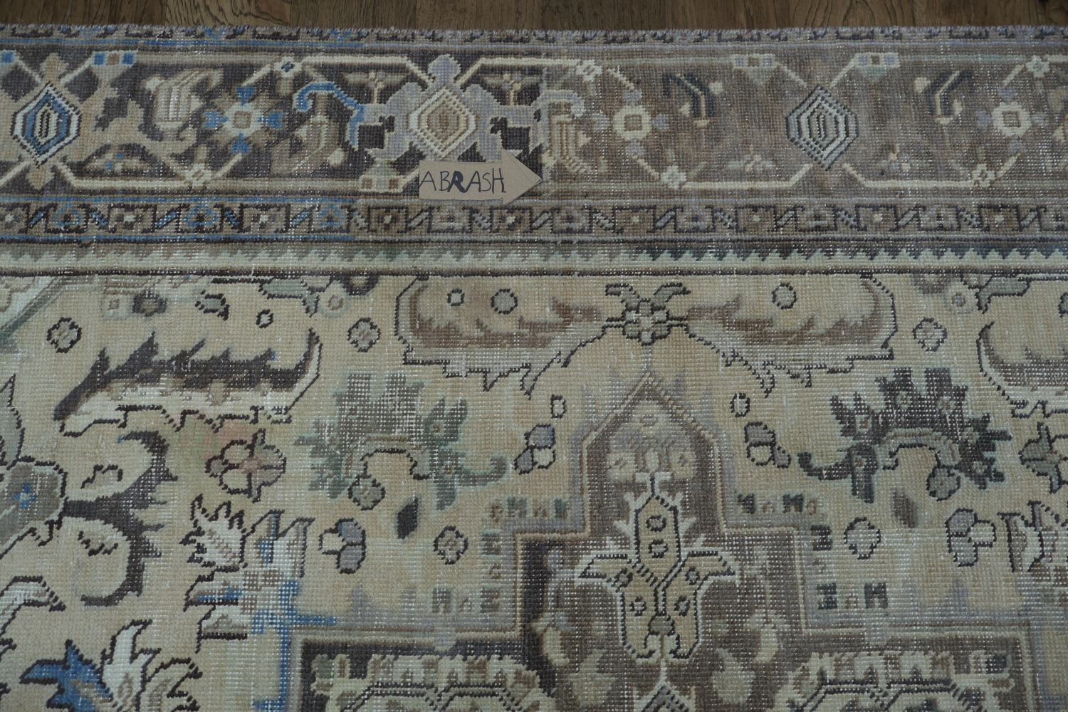 Vintage Geometric Muted Heriz Persian Area Rug 8x11