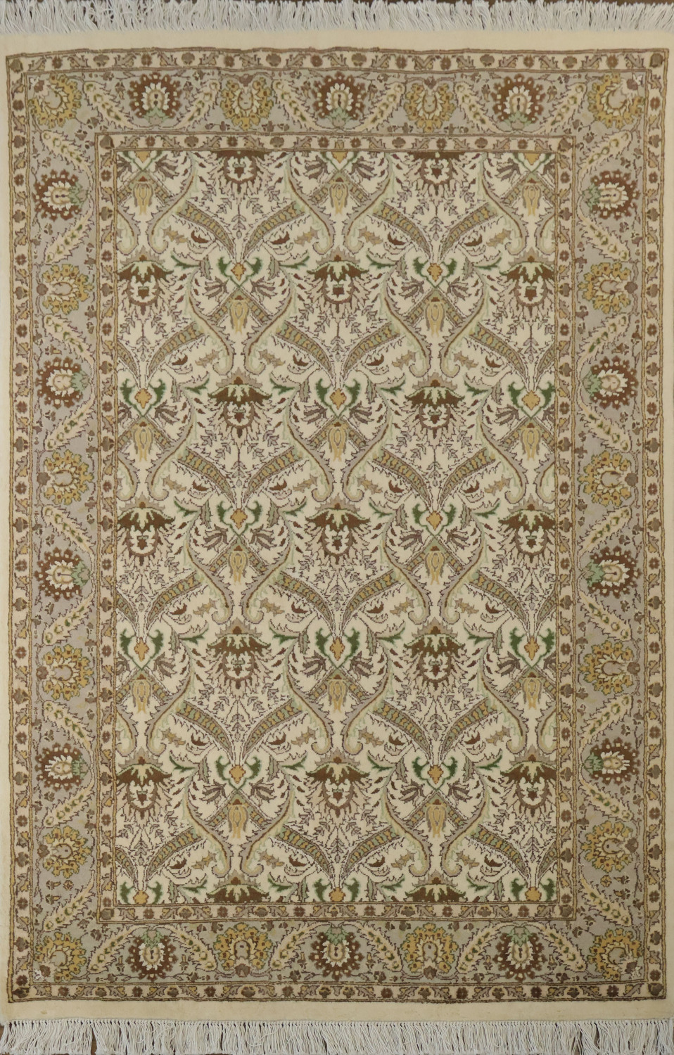 Vegetable Dye Aubusson Handmade Wool Rug 4x6