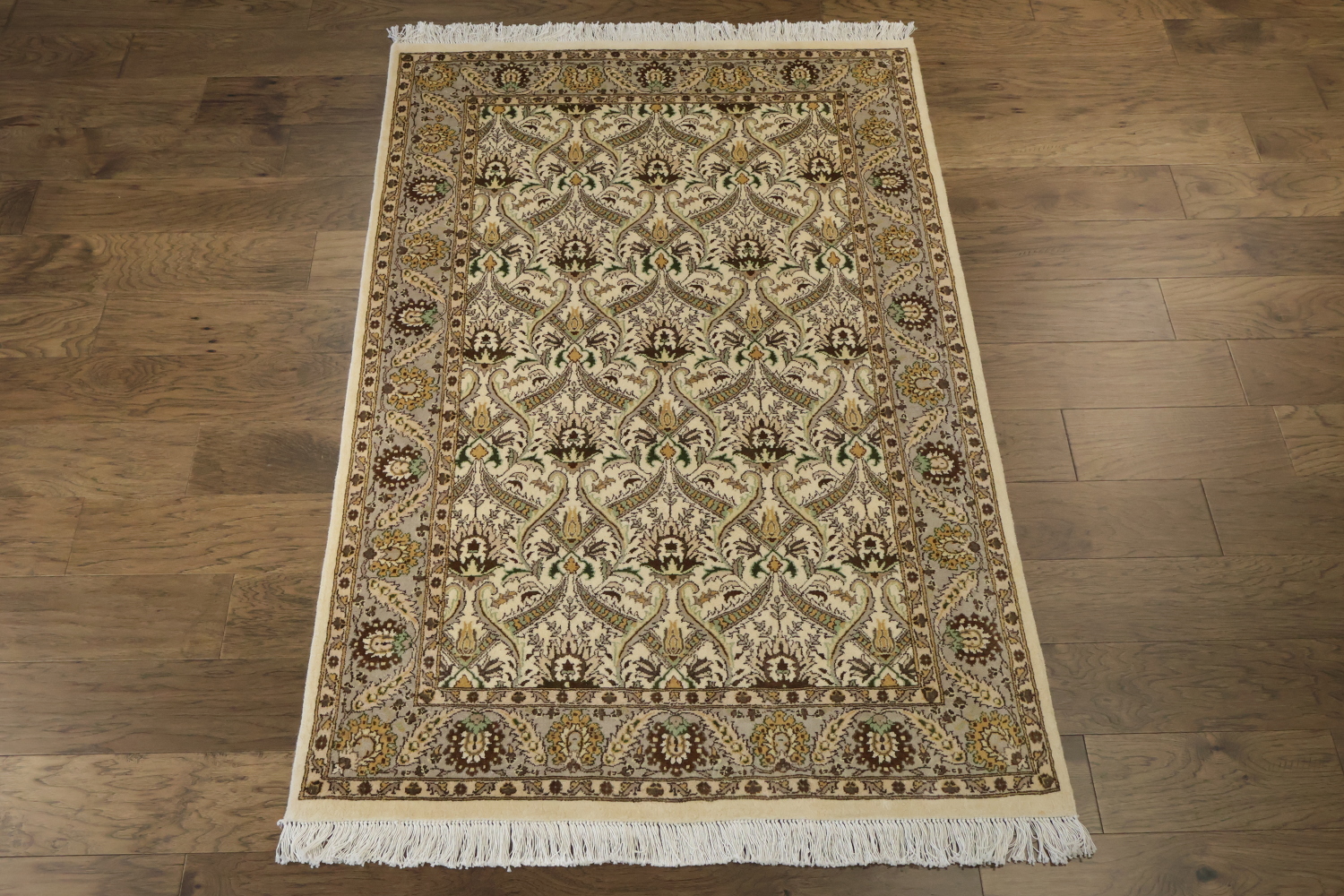 Vegetable Dye Aubusson Handmade Wool Rug 4x6