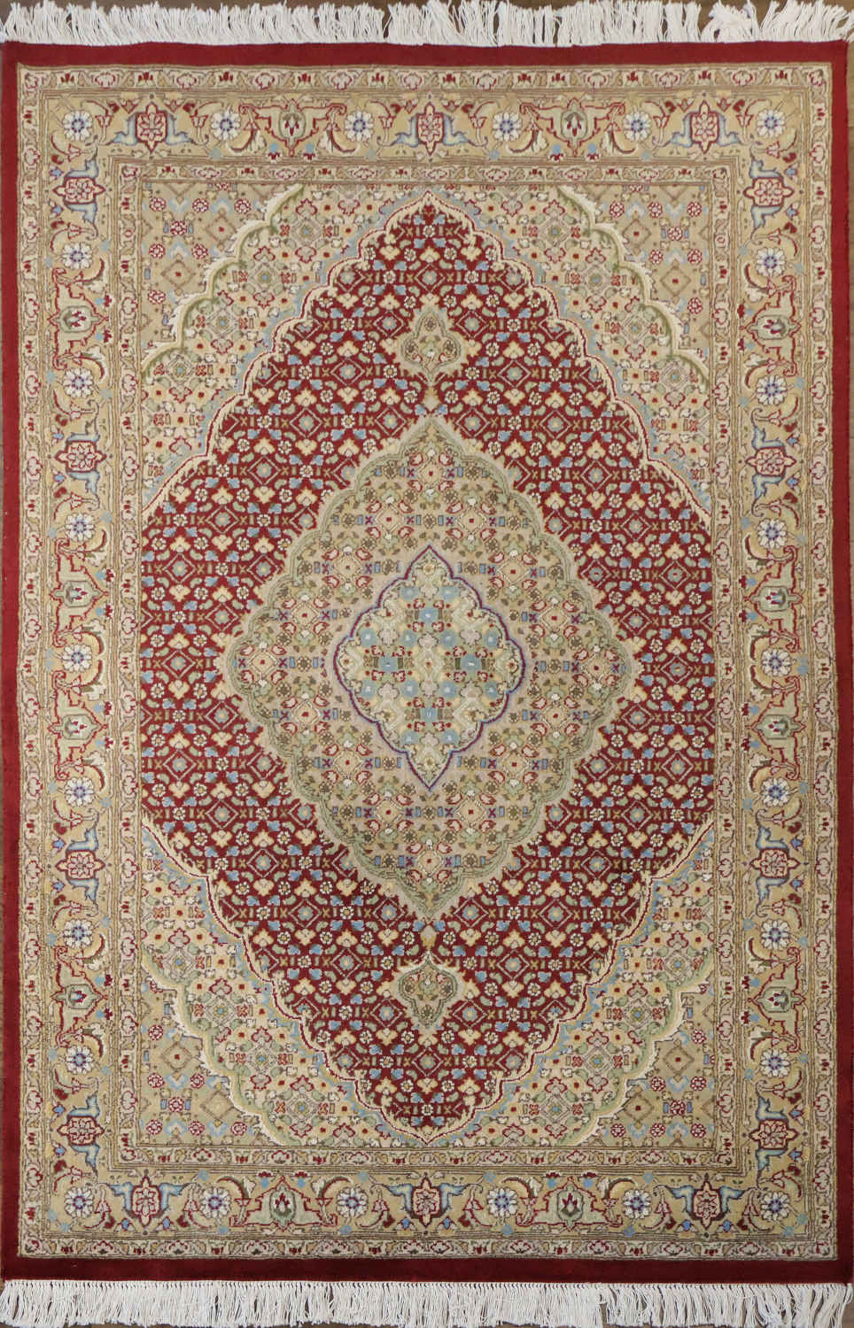 Vegetable Dye Tabriz Mahi Handmade Rug 4x6