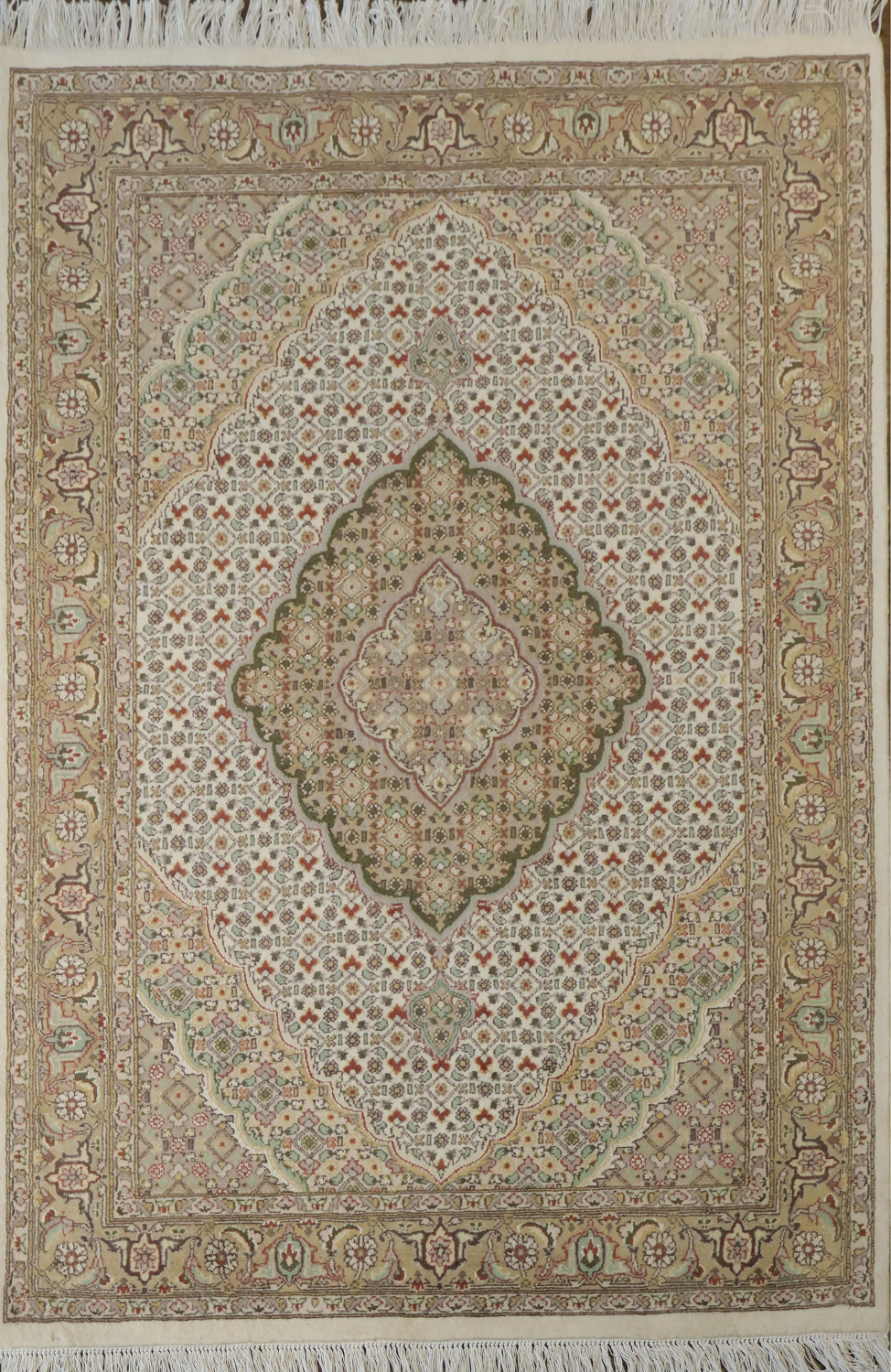 Vegetable Dye Tabriz Mahi Wool Rug 4x6