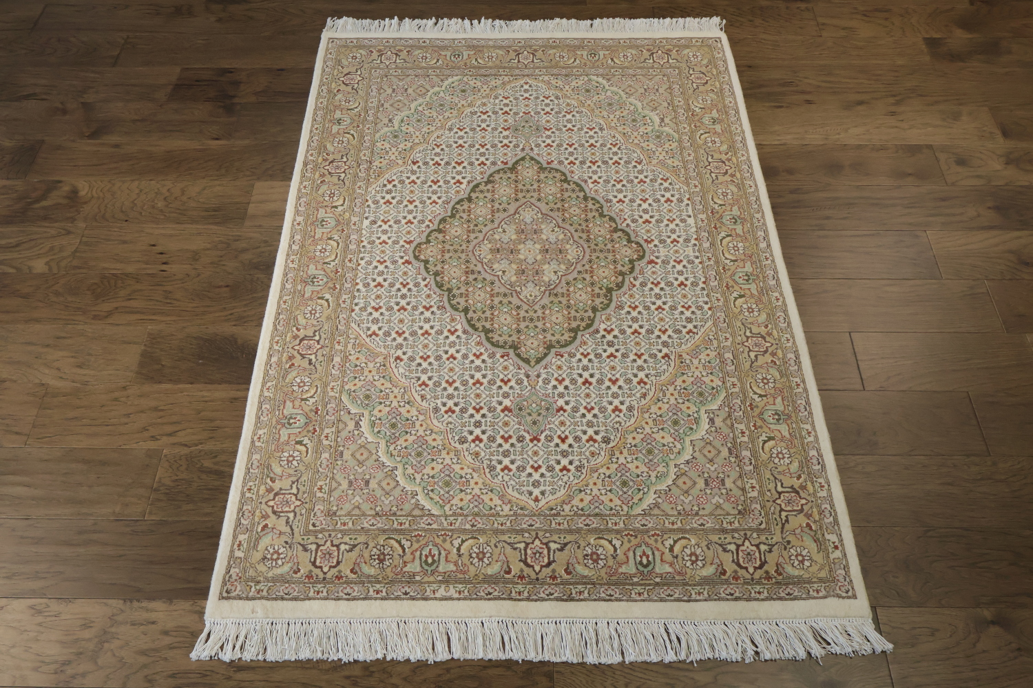 Vegetable Dye Tabriz Mahi Wool Rug 4x6