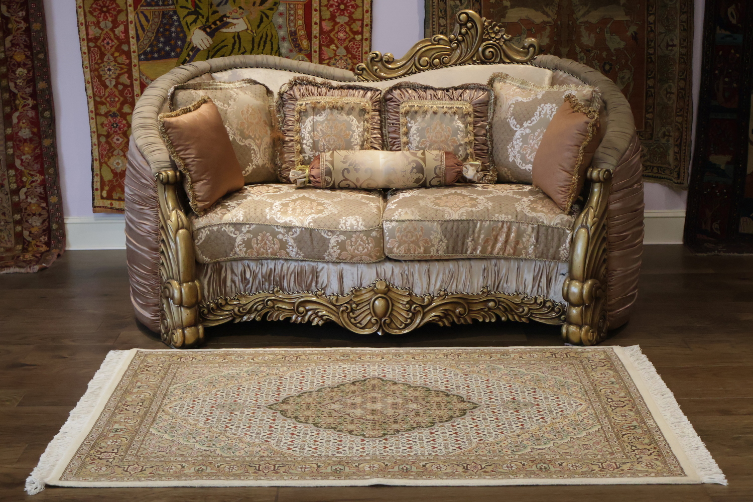 Vegetable Dye Tabriz Mahi Wool Rug 4x6