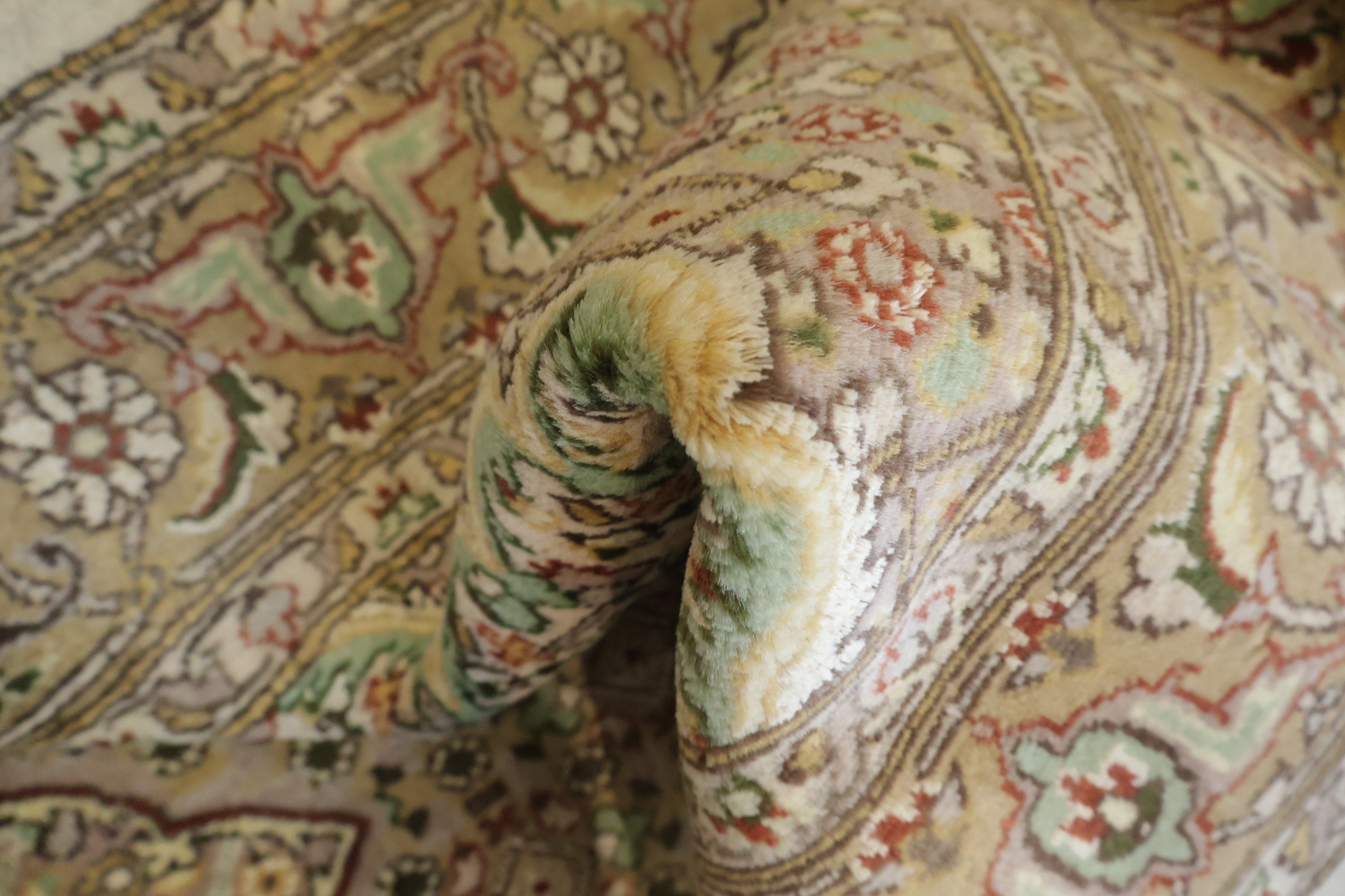 Vegetable Dye Tabriz Mahi Wool Rug 4x6