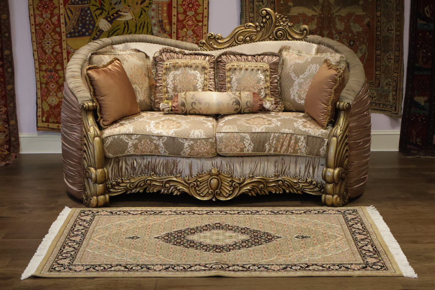 Vegetable Dye Wool/ Silk Tabriz Mahi Wool Rug 4x6
