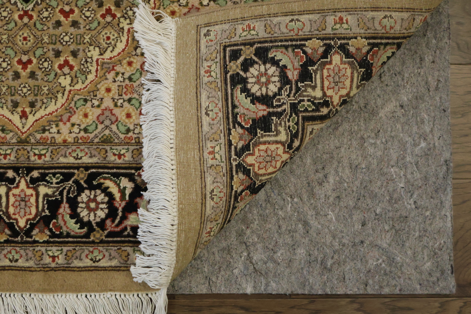 Vegetable Dye Wool/ Silk Tabriz Mahi Wool Rug 4x6