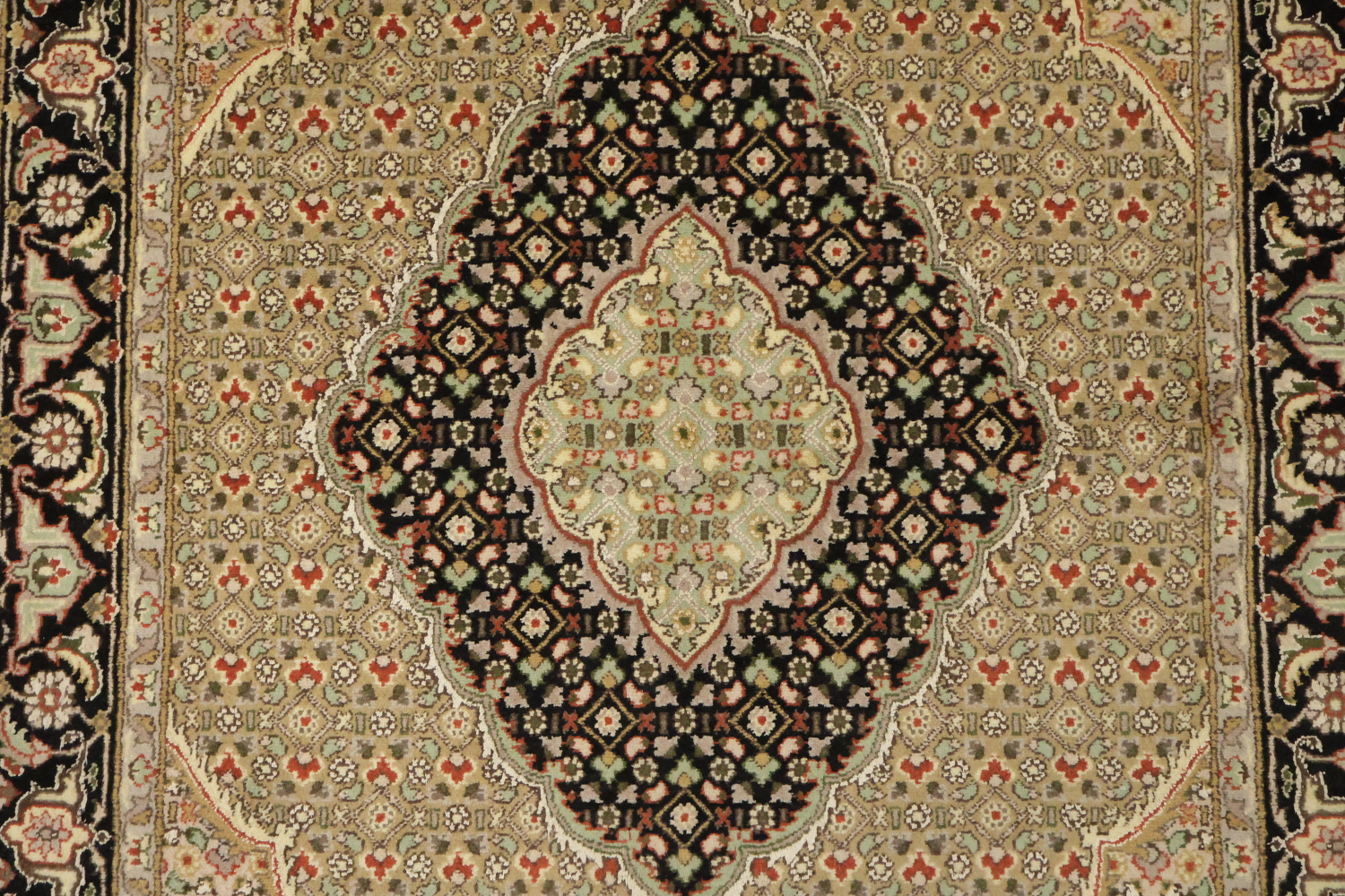 Vegetable Dye Wool/ Silk Tabriz Mahi Wool Rug 4x6