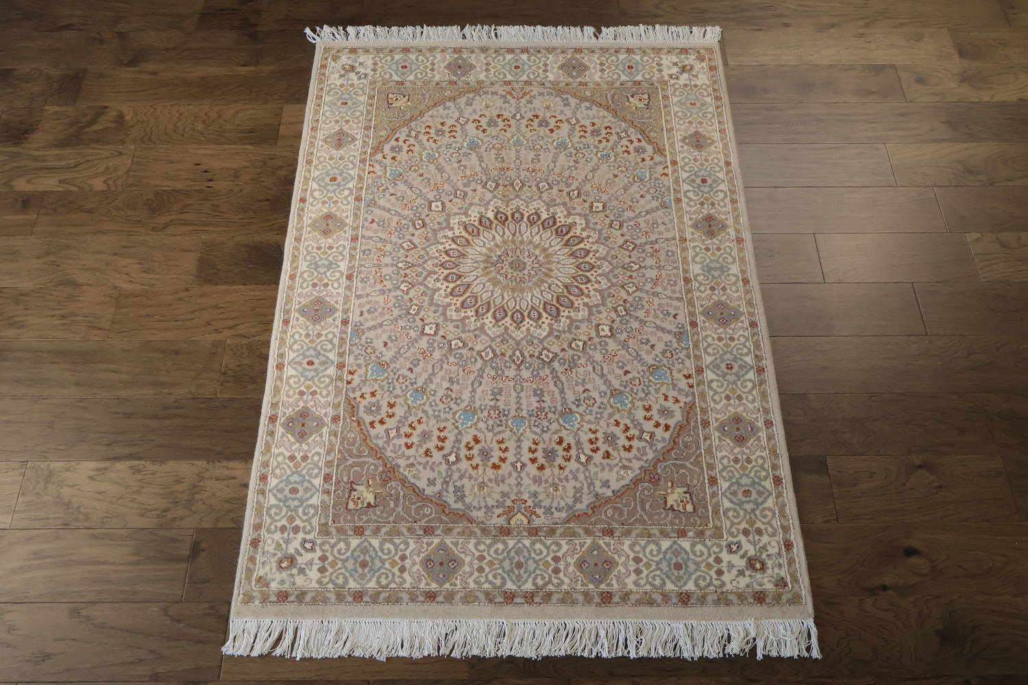 Vegetable Dye Wool/ Silk Tabriz Handmade Rug 4x6