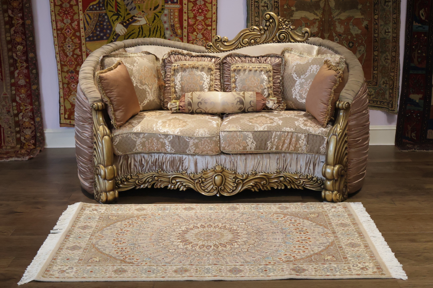 Vegetable Dye Wool/ Silk Tabriz Handmade Rug 4x6