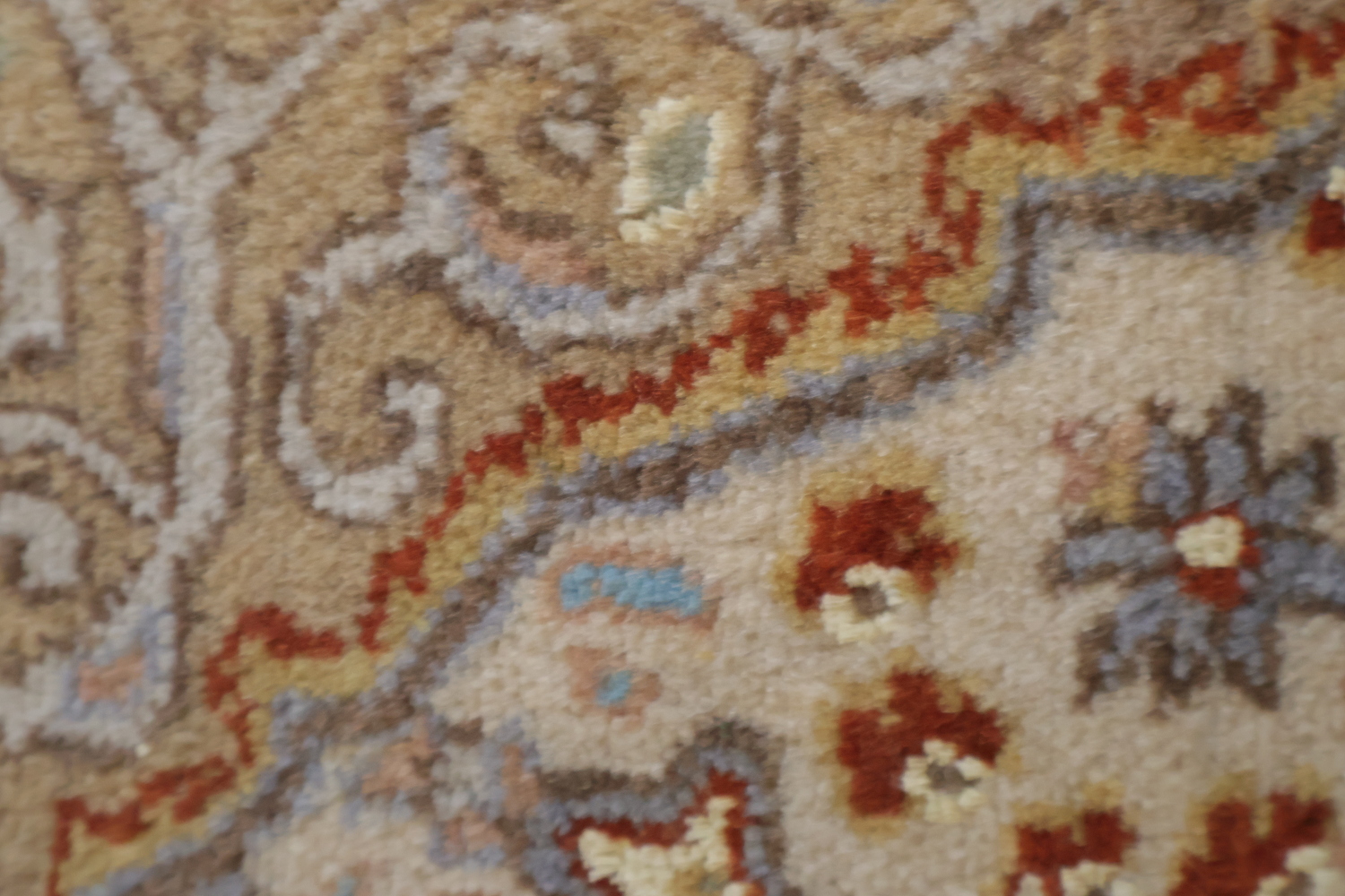 Vegetable Dye Wool/ Silk Tabriz Handmade Rug 4x6