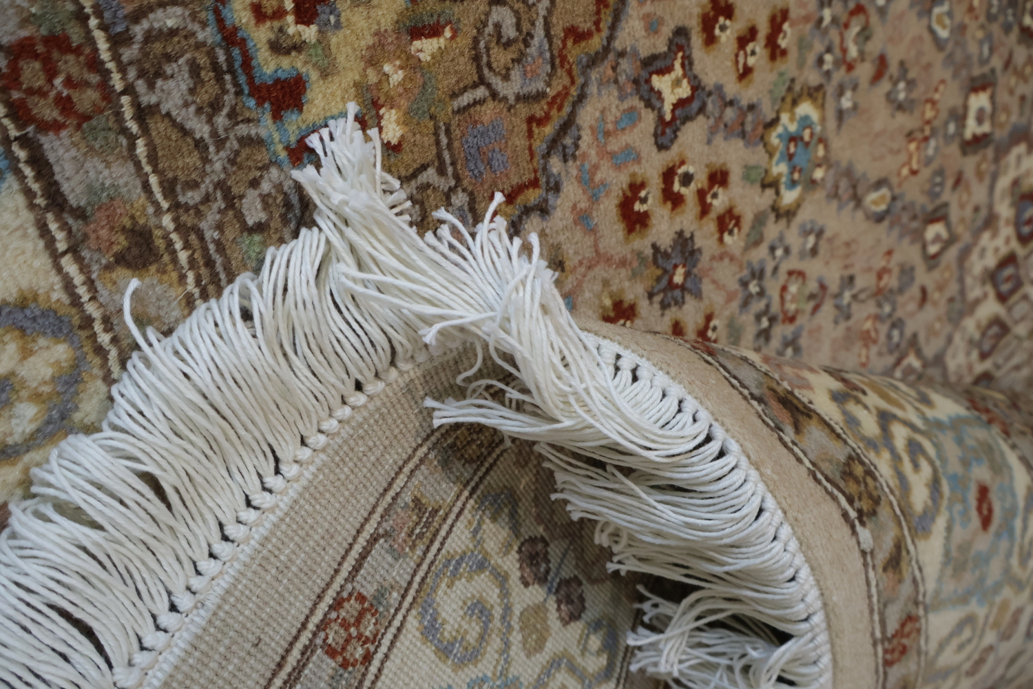 Vegetable Dye Wool/ Silk Tabriz Handmade Rug 4x6