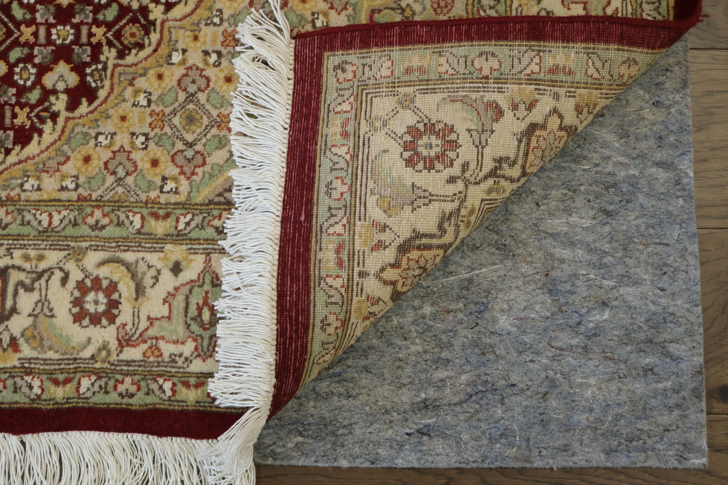Vegetable Dye Red Tabriz Mahi Wool Area Rug 4x6