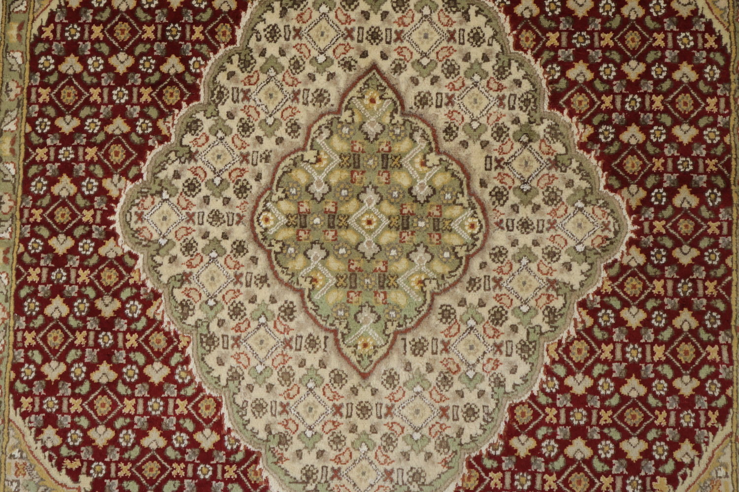 Vegetable Dye Red Tabriz Mahi Wool Area Rug 4x6