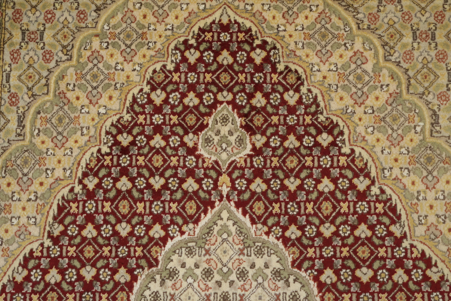 Vegetable Dye Red Tabriz Mahi Wool Area Rug 4x6