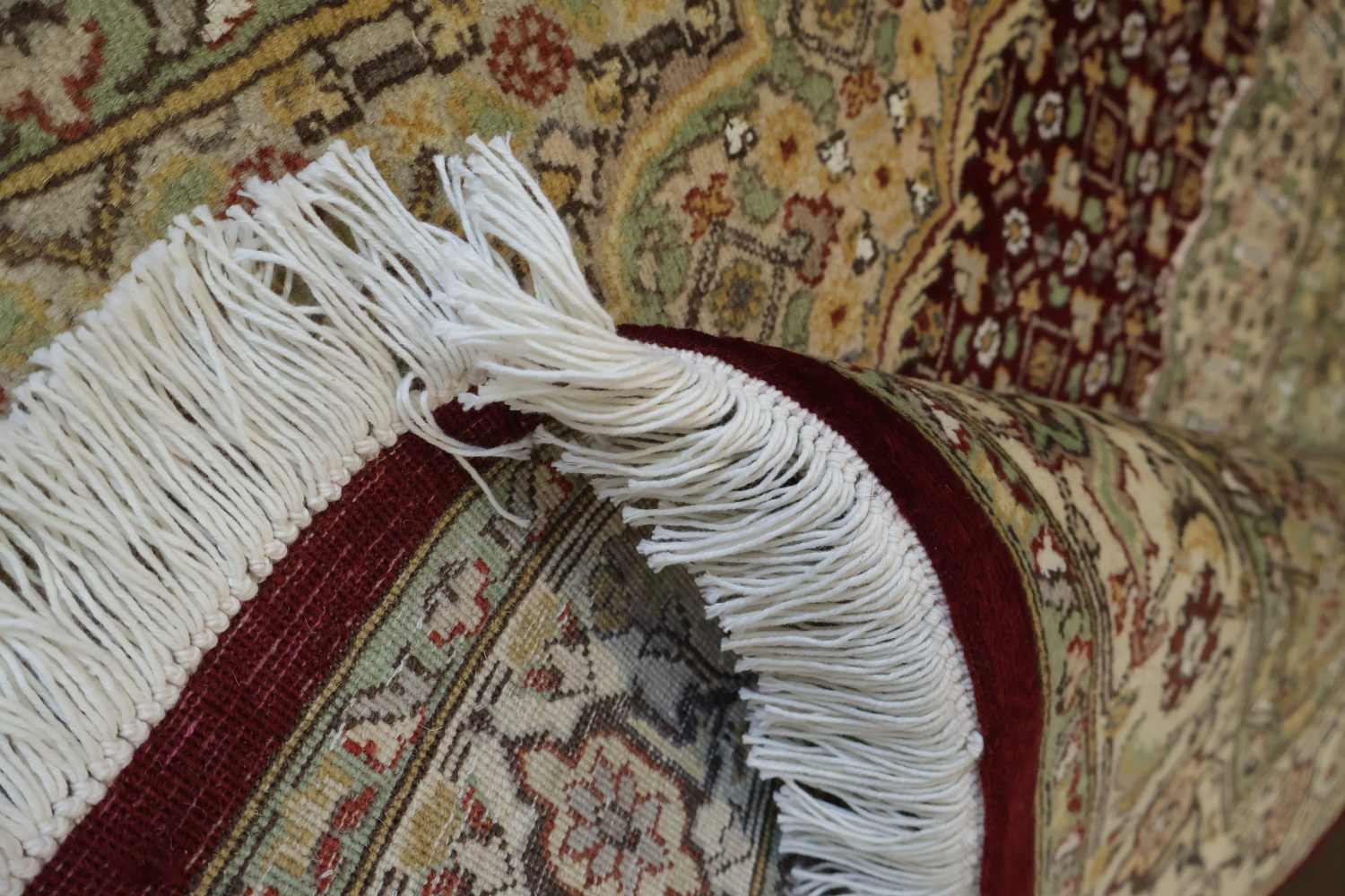 Vegetable Dye Red Tabriz Mahi Wool Area Rug 4x6