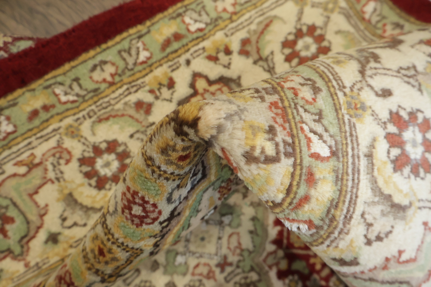 Vegetable Dye Red Tabriz Mahi Wool Area Rug 4x6