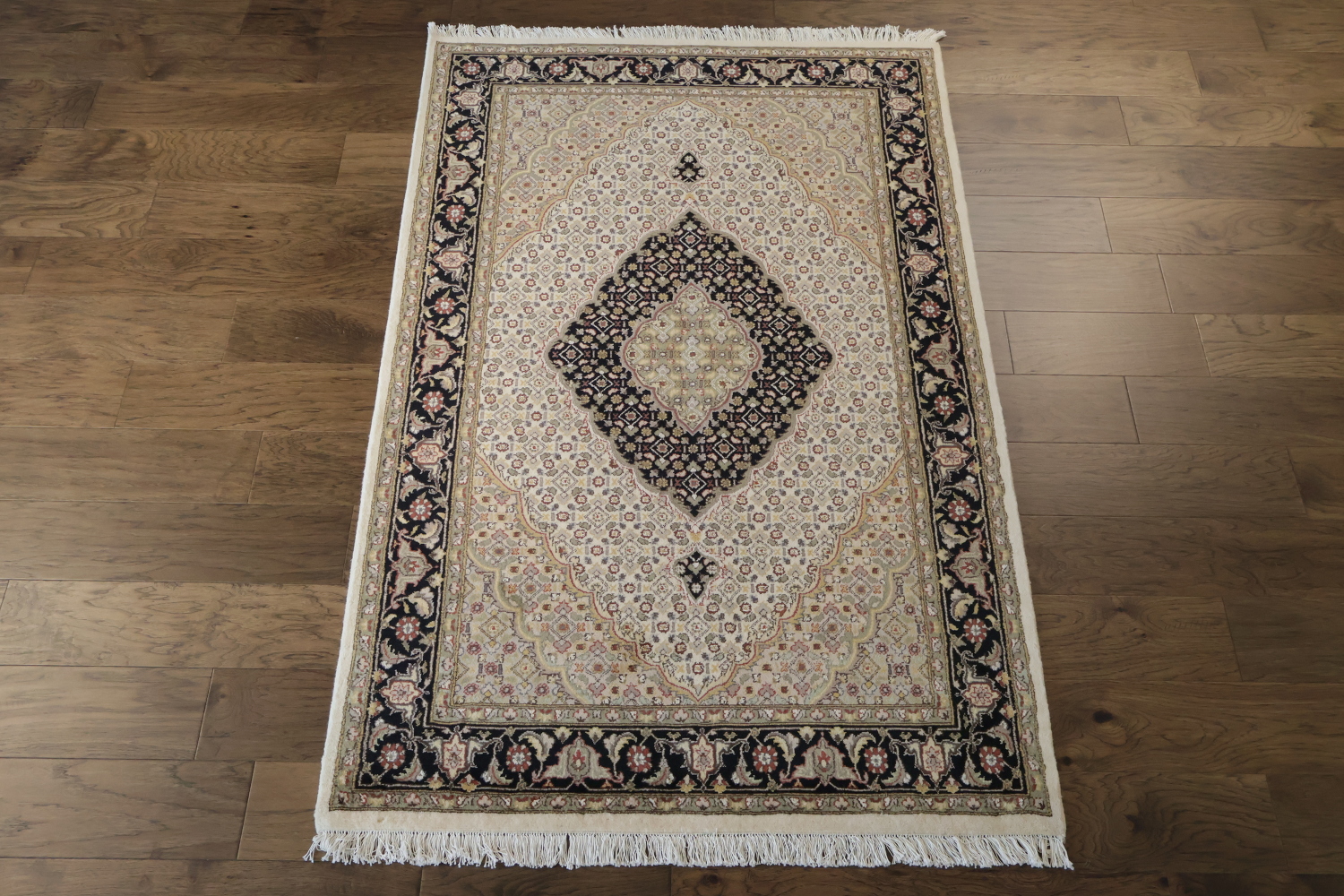 Vegetable Dye Tabriz Mahi Wool Rug 4x6