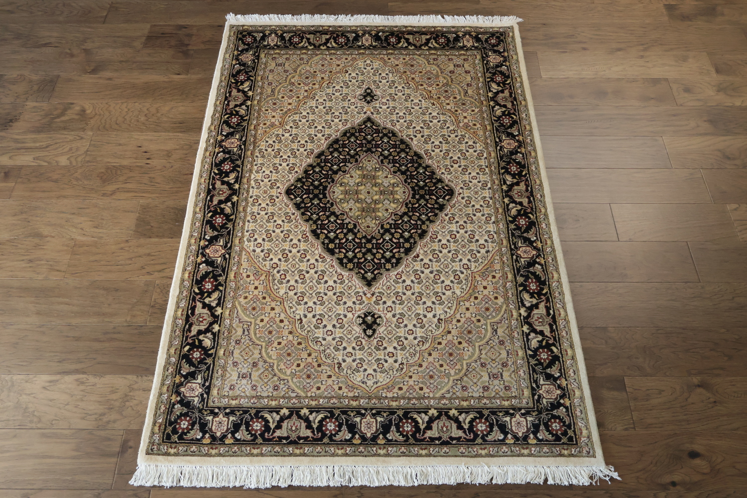 Vegetable Dye Tabriz Mahi Wool Rug 4x6
