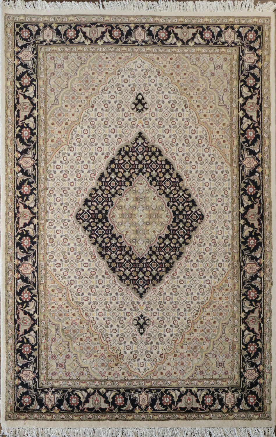 Vegetable Dye Tabriz Mahi Wool Rug 4x6