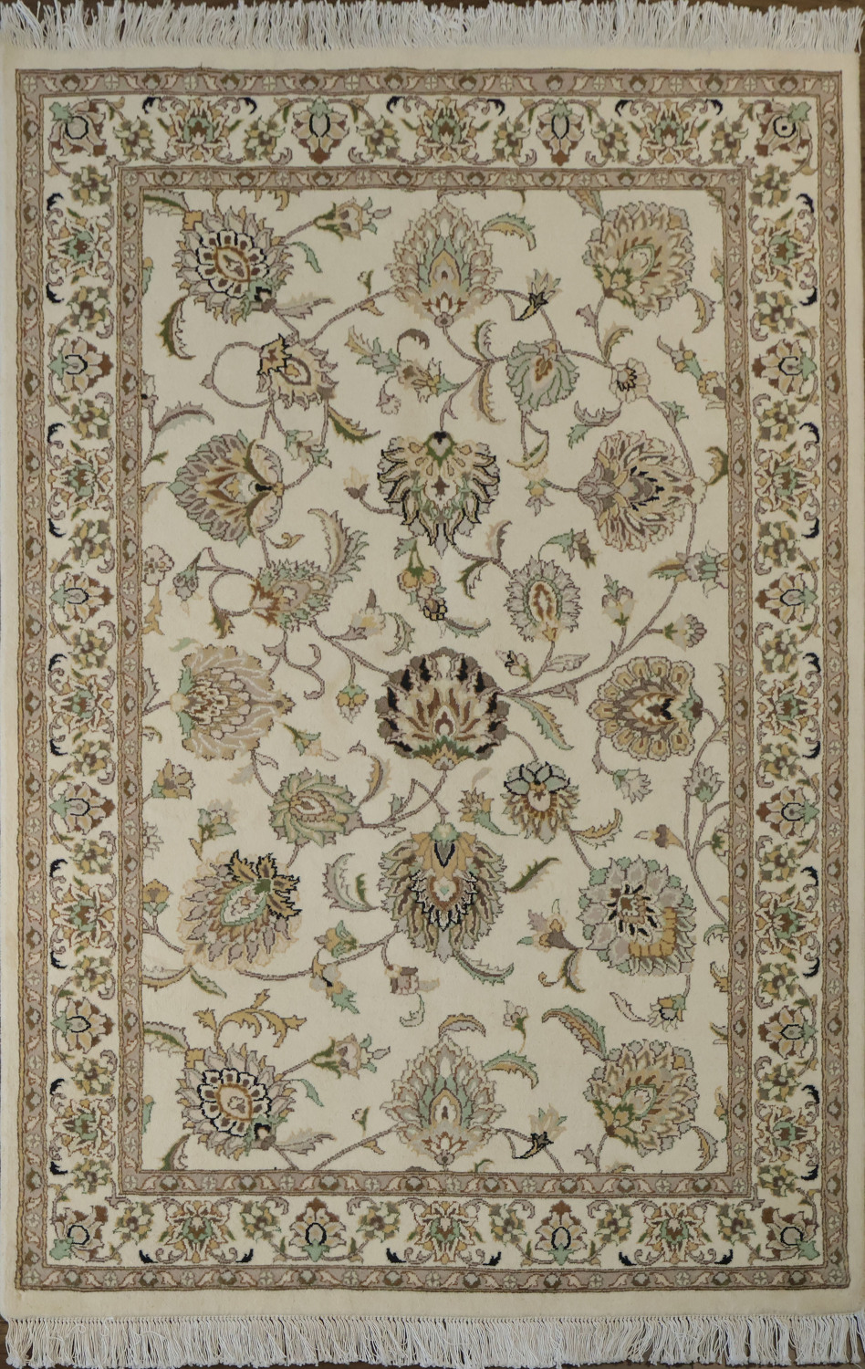 Vegetable Dye Tabriz Handmade Wool Rug 4x6