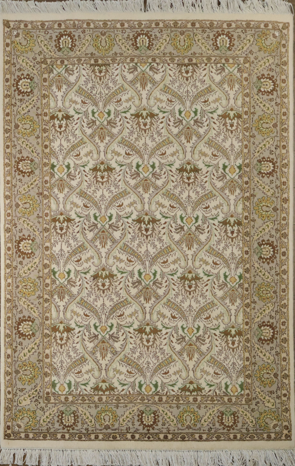 Vegetable Dye Aubusson Handmade Wool Rug 4x6